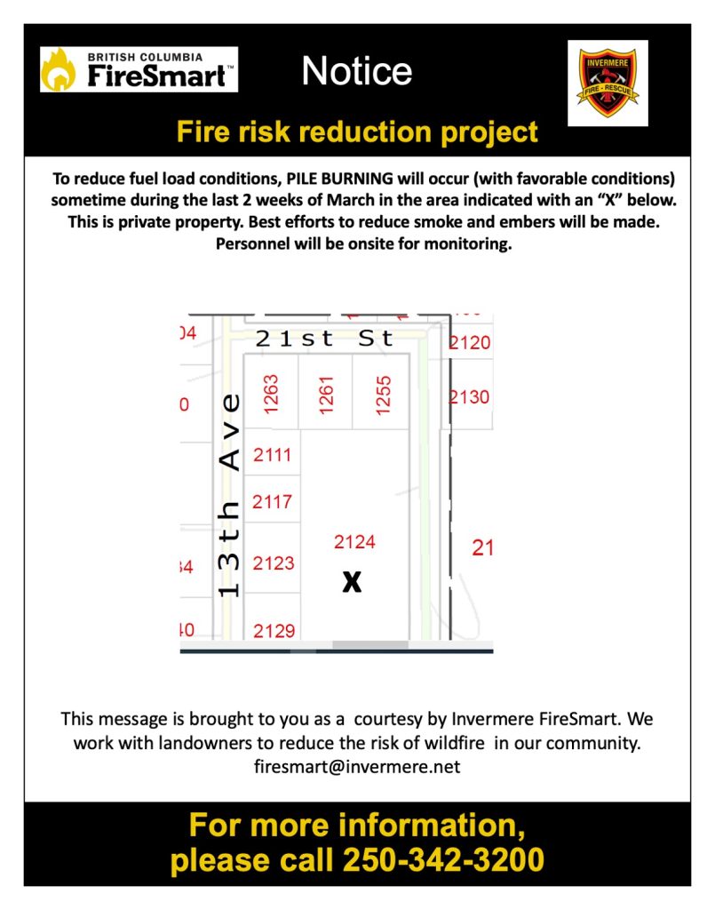 Fire risk reduction project - District of Invermere