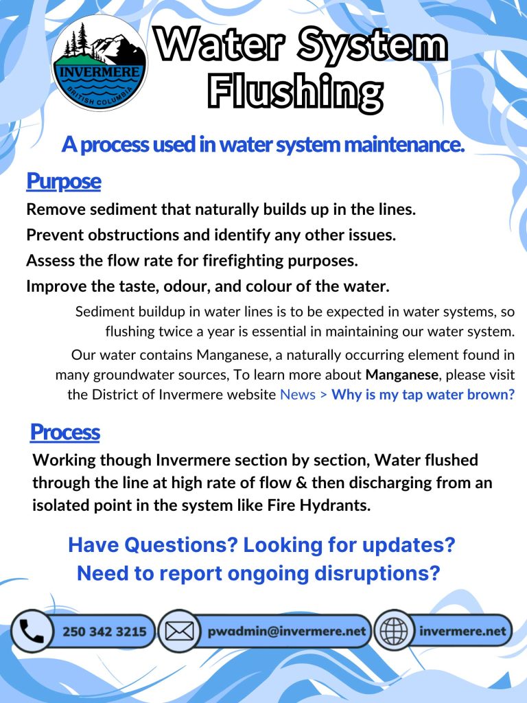 Water Flushing In Progress - District of Invermere